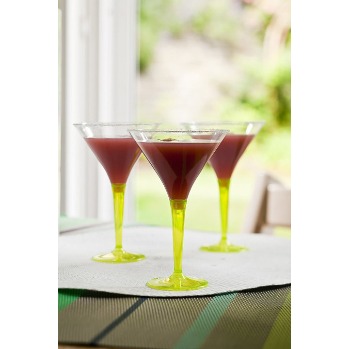 Plastic Stemmed Glass Cocktail Green 100 ml (6 Units) 