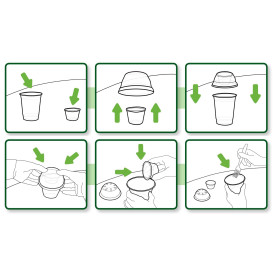 Plastic Lid with Portion Cup PET Crystal "Press&Dress" Ø9,2cm (500 Units)