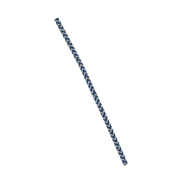 Paper Straw Straight Blue and White Ø0,6cm 20cm (100 Units) 