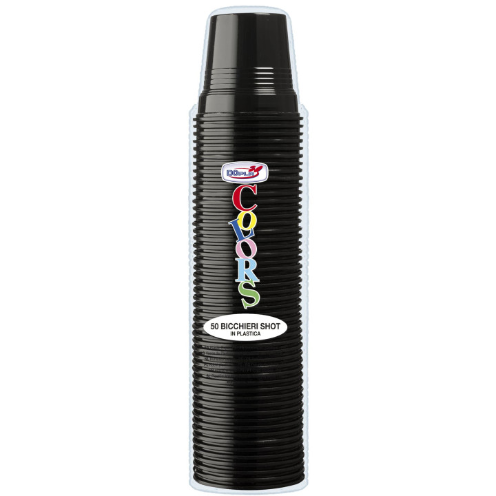 Plastic Shot PS Black 80ml Ø5,7cm (50 Units) 
