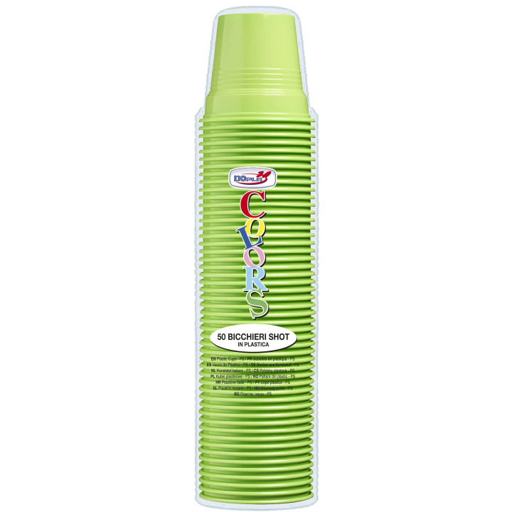 Plastic Shot PS Lime Green 80ml Ø5,7cm (50 Units) 