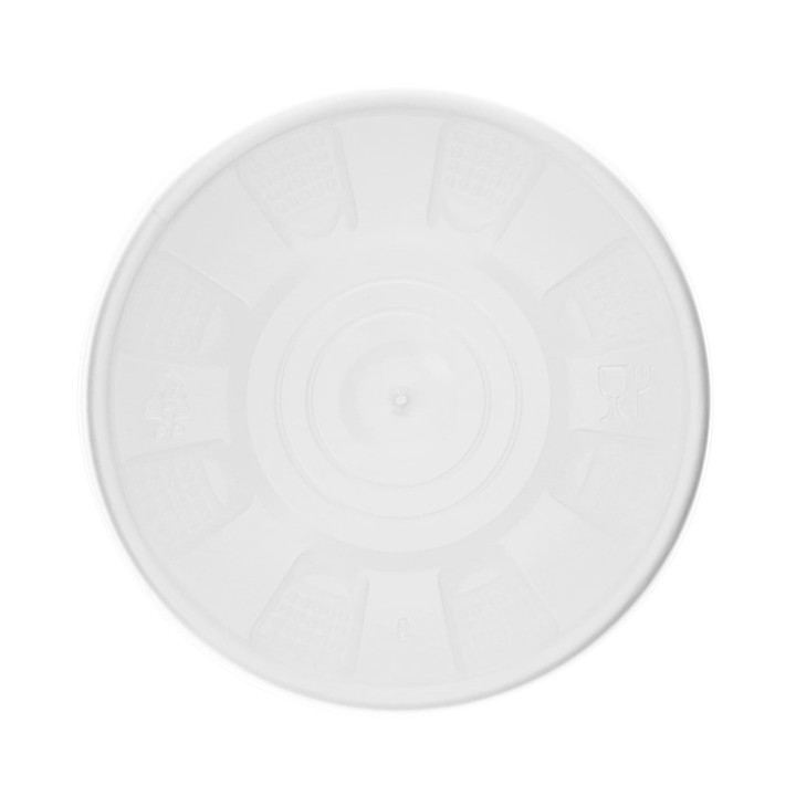 Paper Container with Plastic Lid White PP 350ml (250 Units)