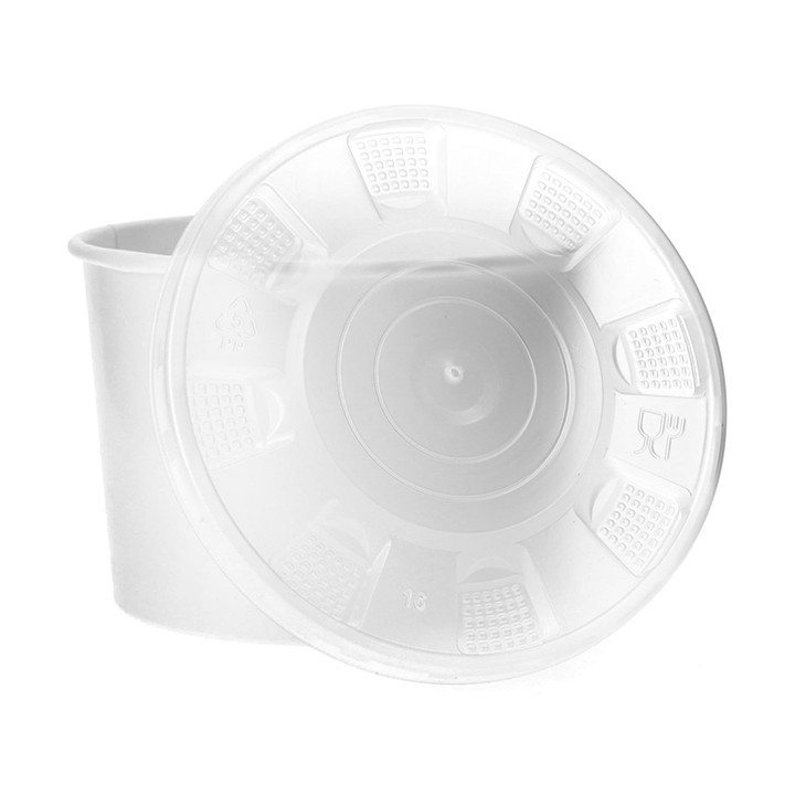 Paper Container with Plastic Lid White PP 488ml (250 Units)