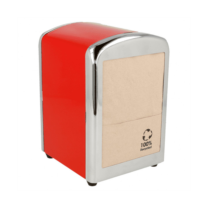 Napkin Steel Dispenser "Miniservis" Red 10,5x9,7x14cm (12 Units)