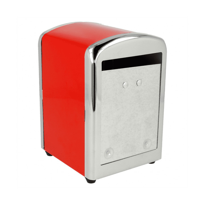 Napkin Steel Dispenser "Miniservis" Red 10,5x9,7x14cm (12 Units)