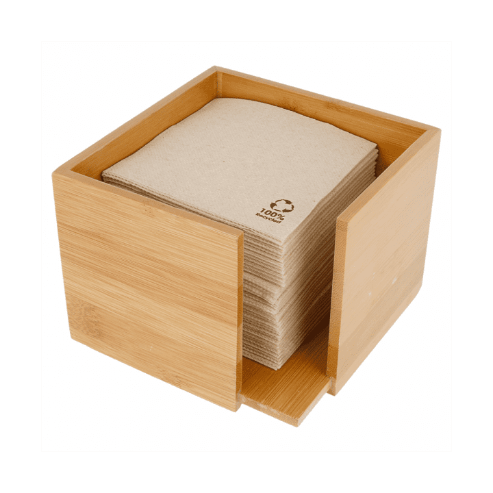 Bamboo Napkin Holder 13,5x13,5x10cm (12 Units)