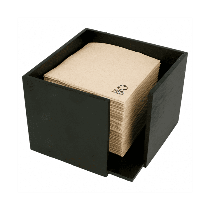 Bamboo Napkin Holder Black 13,5x13,5x10cm (1 Unit) 