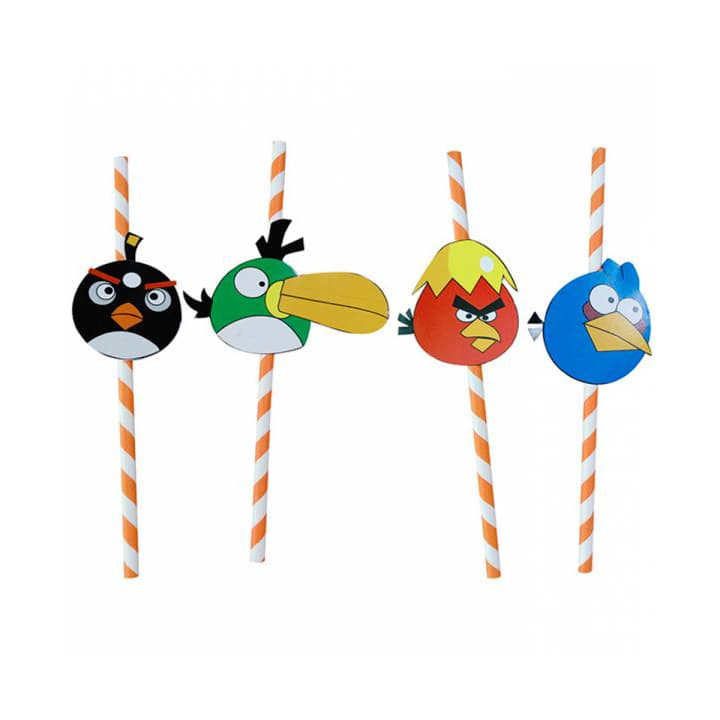 Paper Straw Straight "Pájaros" Design Ø0,6cm 24cm (1000 Units)