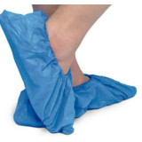 Disposable Plastic Shoe Covers with Reinforce Sole TST PP CPE Blue (50 Units)