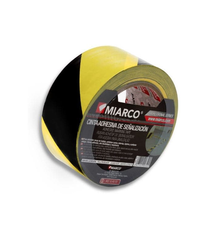 Adhesive Safety Tape Roll Yellow/Black 5cmx33m (1 Unit) 