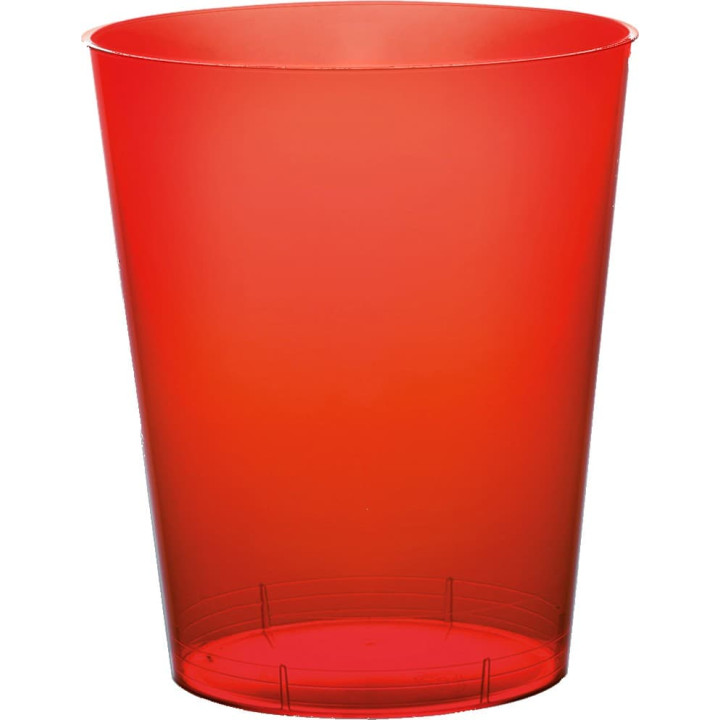 Plastic Cup PS "Moon" Red Clear 350ml (20 Units) 