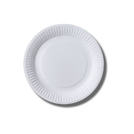 Paper Plate Biocoated White 18 cm (100 Units)  