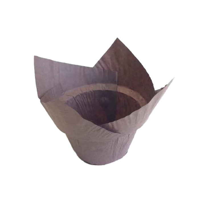 Cupcake Liner Tulip shape "Step" Brown Ø5x6,5/8,5cm (190 Units)