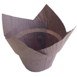 Cupcake Liner Tulip shape "Step" Brown Ø5x6,5/8,5cm (2280 Units)