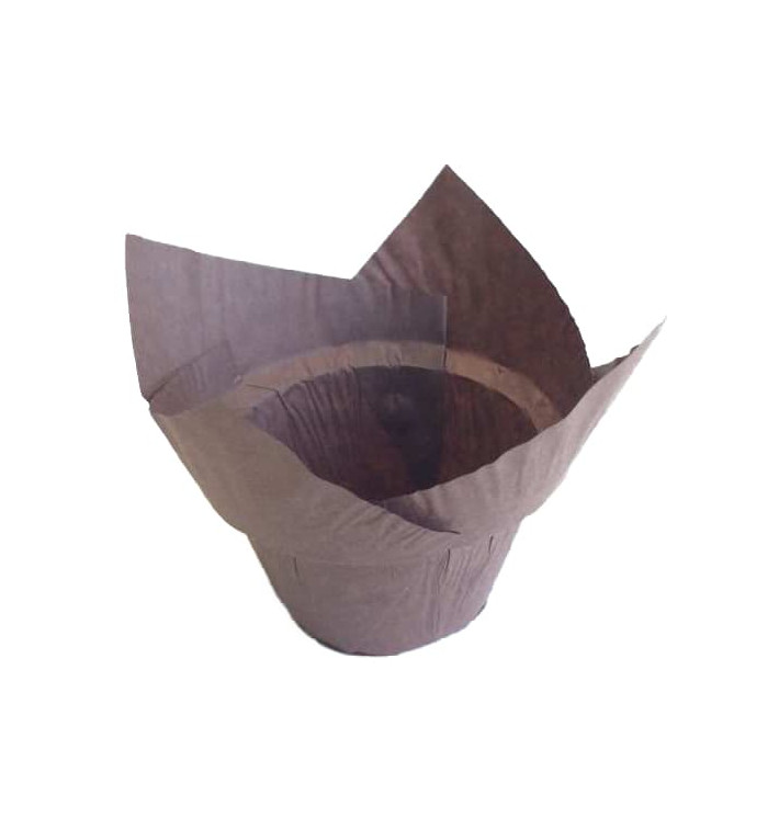 Cupcake Liner Tulip shape "Step" Brown Ø5x6,5/8,5cm (2280 Units)