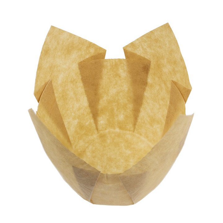 Cupcake Liner Tulip shape Nature Ø5x4,2/7,2cm (180 Units)  