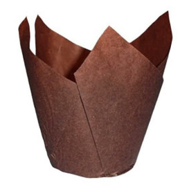 Cupcake Liner Tulip shape Brown Ø5x5/8cm (125 Units)  