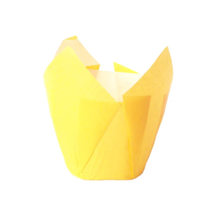 Cupcake Liner Tulip shape Yellow Ø5x4,2/7,2cm (135 Units)  