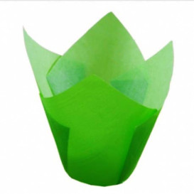 Cupcake Liner Tulip shape Green Ø5x4,2/7,2cm (135 Units)  