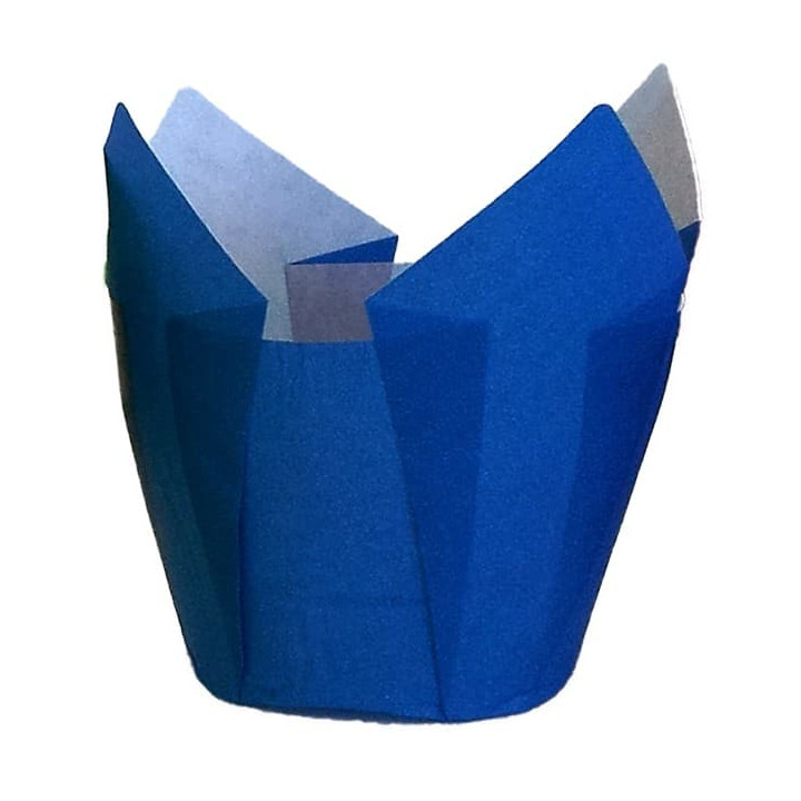 Cupcake Liner Tulip shape Blue Ø5x4,2/7,2cm (135 Units)  