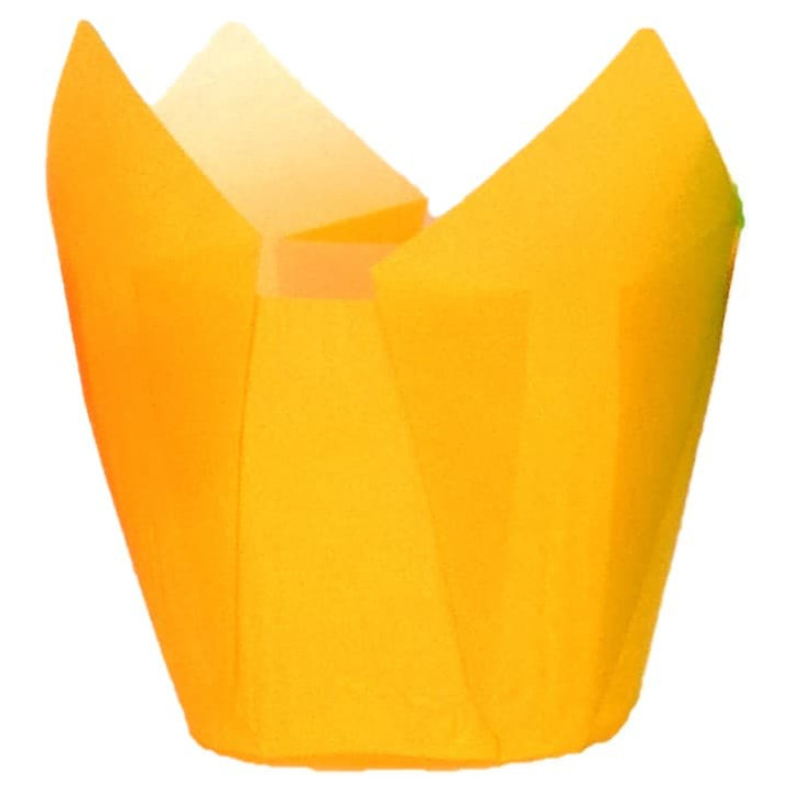 Cupcake Liner Tulip shape Yellow Ø5x5/8cm (125 Units)  
