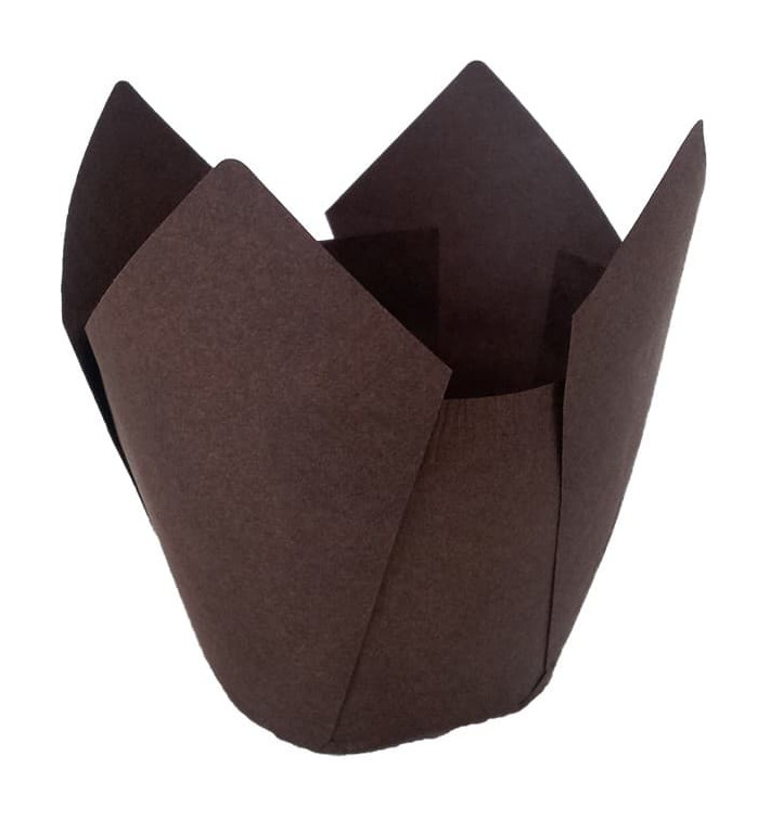 Cupcake Liner Tulip shape Brown Ø5x4,2/7,2cm (135 Units)  