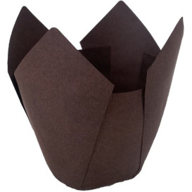 Cupcake Liner Tulip shape Brown Ø5x5/8cm (125 Units)  