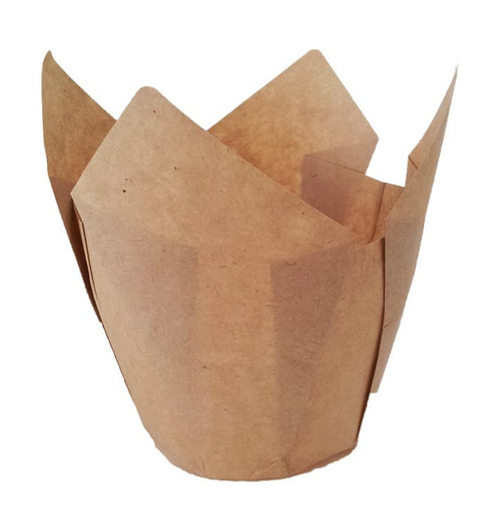 Cupcake Liner Tulip shape Nature Ø5x5/8cm (125 Units)  