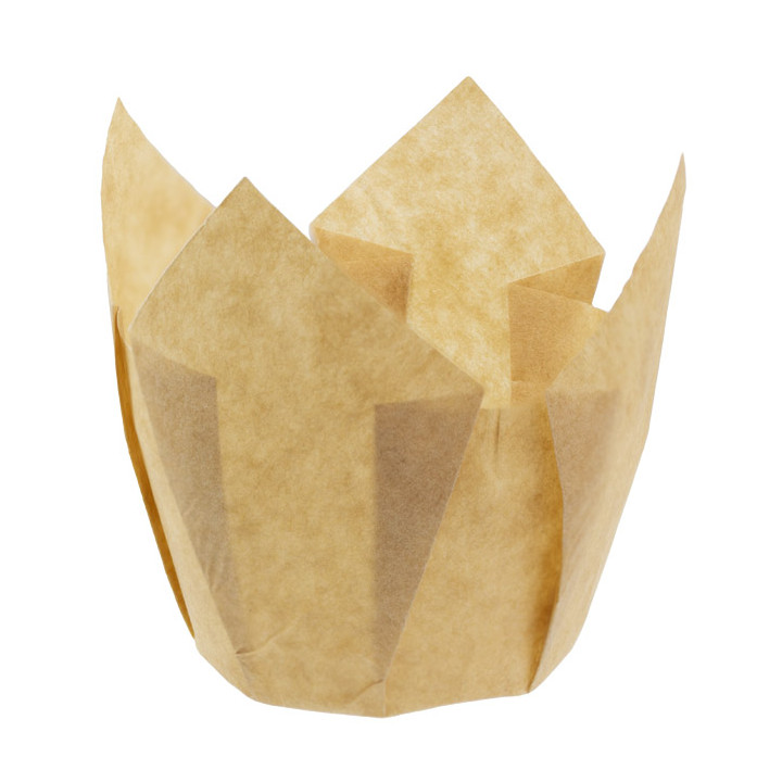Cupcake Liner Tulip shape Nature Ø5x4,2/7,2cm (180 Units)  