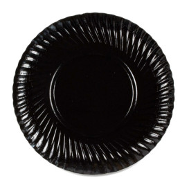 Paper Plate Round Shape Black 25cm (500 Units)