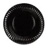 Paper Plate Round Shape Black 25cm (100 Units)  