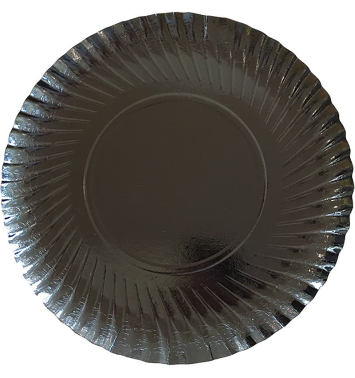 Paper Plate Round Shape Black 30cm (100 Units)  