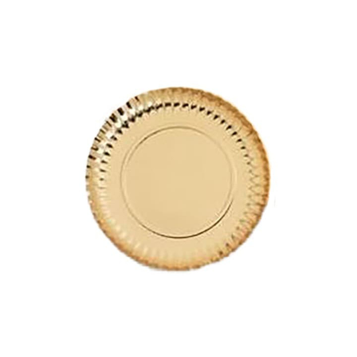 Paper Plate Round Shape Gold 16cm (100 Units)  