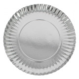 Paper Plate Round Shape Silver 12cm (100 Units)  