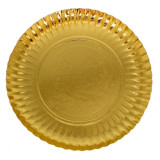 Paper Plate Round Shape Gold 18cm (100 Units)  