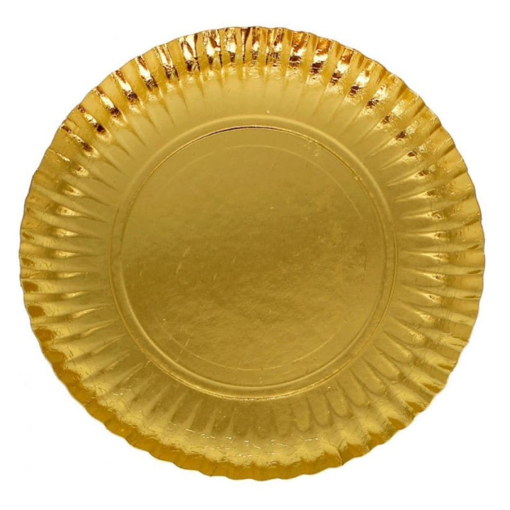 Paper Plate Round Shape Gold 35cm (200 Units)