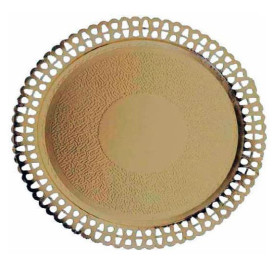 Paper Plate Round Shape Doilie Gold 23cm (200 Units)