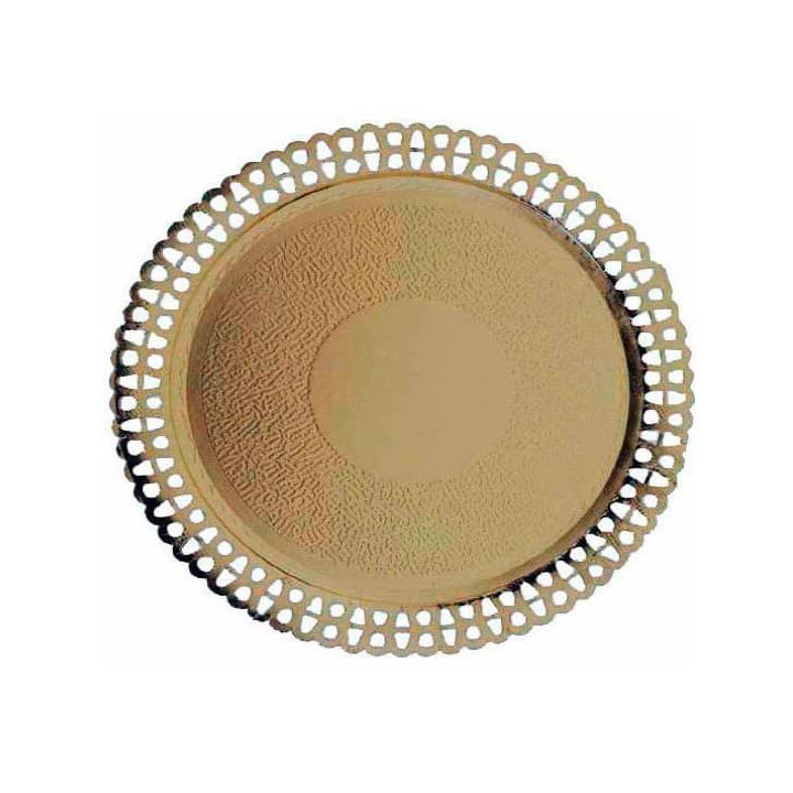 Paper Plate Round Shape Doilie Gold 2,90cm (50 Units) 