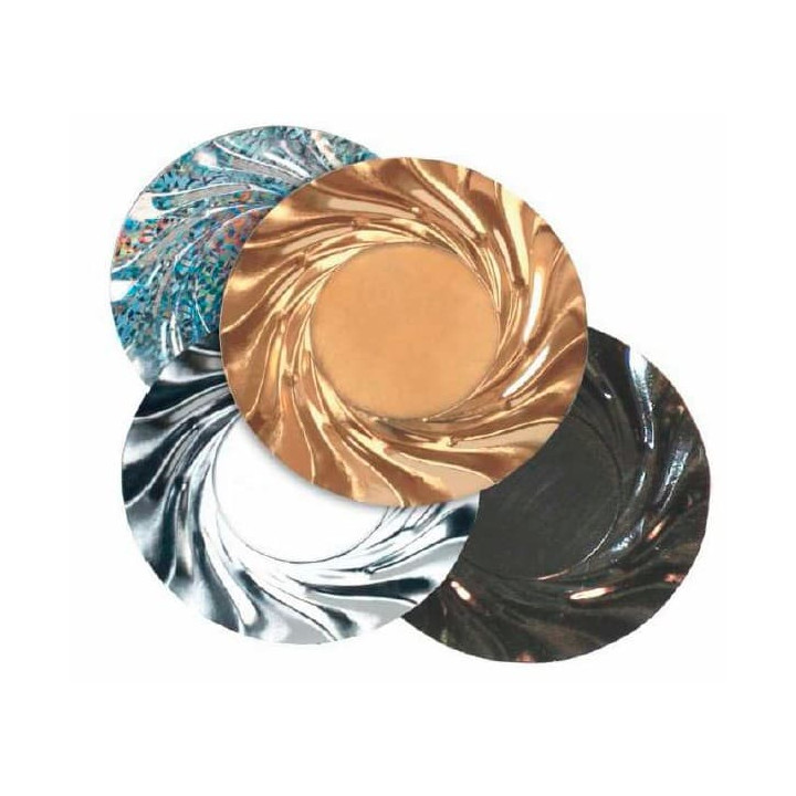 Paper Plate Round Shape Black "Acuario" 35cm (100 Units)