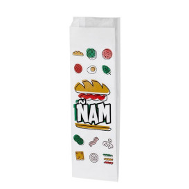 Paper Baguette Bag Grease-Proof Opened 9+5x32cm (125 Units) 