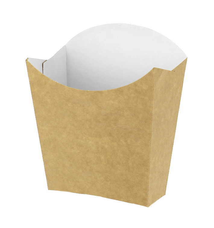 Paper French Fries Scoop Container Kraft Small size 8,2x2,2x9cm (25 Units) 