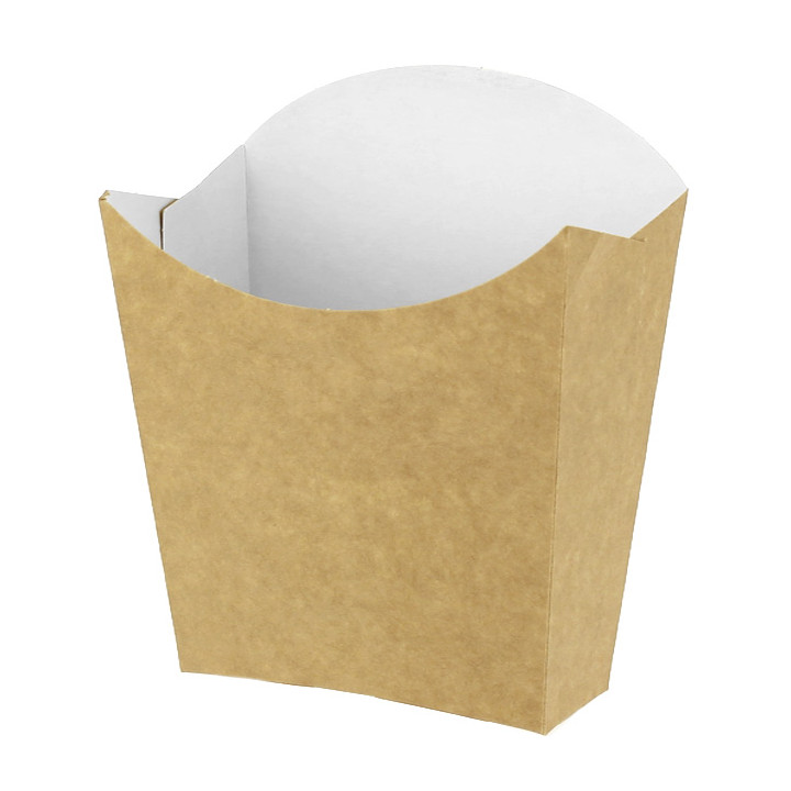 Paper French Fries Scoop Container Kraft Small size 8,2x2,2x9cm (25 Units) 