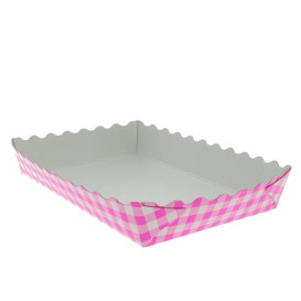 Paper Tray Waffle Closed Pink 18,2x12,2x3cm (500 Units)