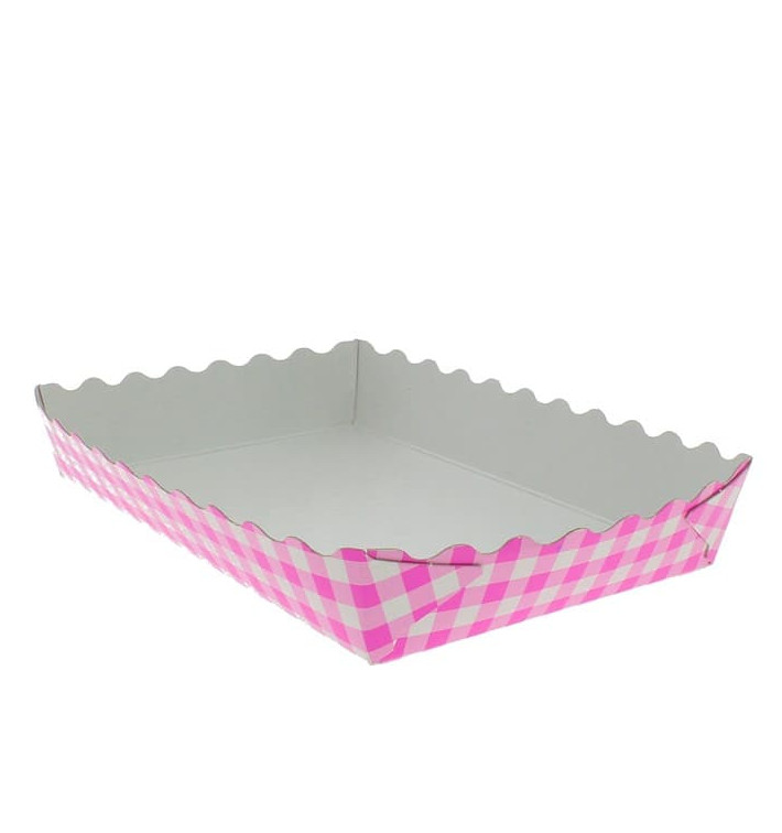 Paper Tray Waffle Closed Pink 18,2x12,2x3cm (600 Units)