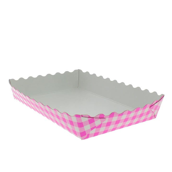 Paper Tray Waffle Closed Pink 18,2x12,2x3cm (500 Units)