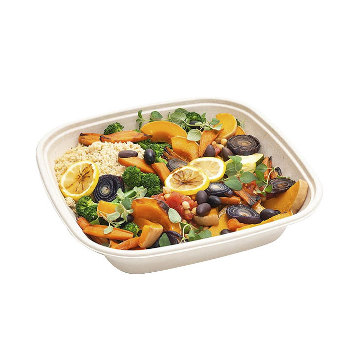 Sugarcane Bowl Natural Square Shape 4500ml 36cm (25 Units)