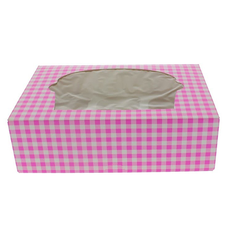 Paper Cupcake Box 6 Slots Pink 24,3x16,5x7,5cm (100 Units)