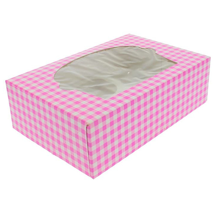 Paper Cupcake Box 6 Slot Pink 24,3x16,5x7,5cm (20 Units) 