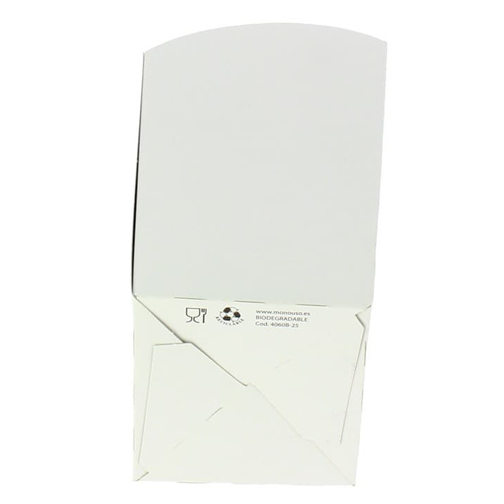 Paper Popcorn Box Medium Size White 90gr 7,8x10,5x18cm (25 Units) 