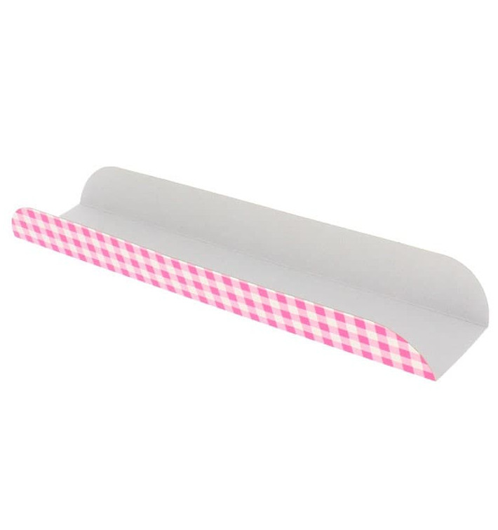 Paper Tray Waffle Opened Pink 30x6,1x3,2cm (1000 Units)